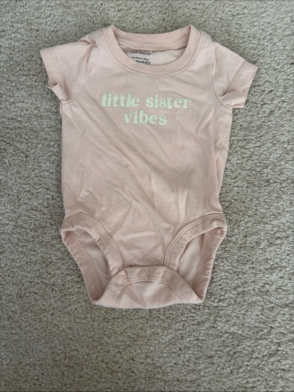 “Little Sister Vibes” Pink Baby One-Piece Bodysuit